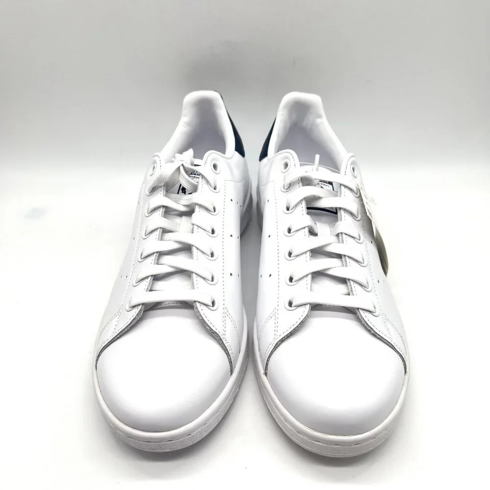 Adidas Originals Womens Size 11‎ Stan Smith White Navy Blue Sneakers Shoes